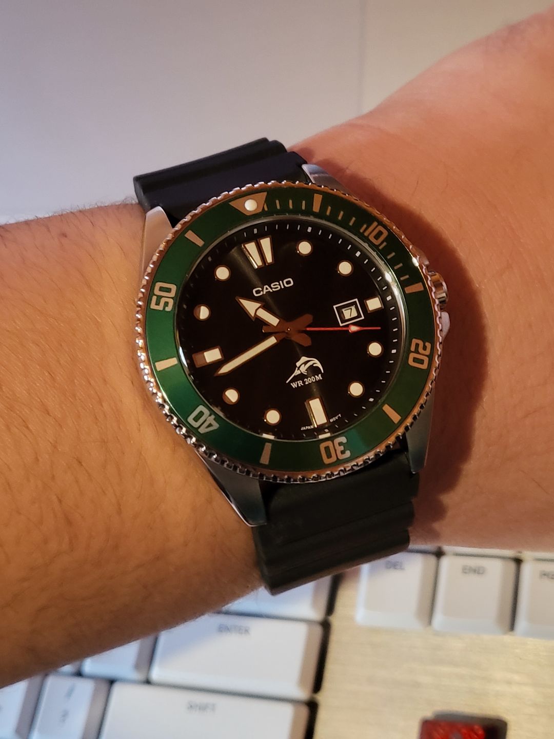 Customer photo review of Reloj Casio Submariner Marlin Duro MDV-106B-1A3VCF Kermit Buceo [EXCLUSIVO]