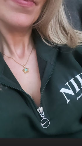Customer photo review of Starstruck Opal Gold Necklace