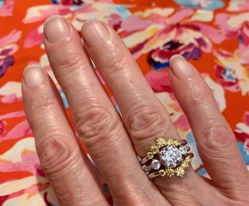 Customer photo review of 5-Stone Wishbone CZ Stackable Band in Sterling Silver