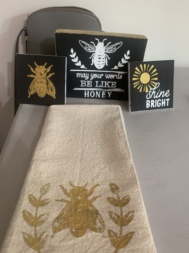 Customer photo review of Words Like Honey - Mesh Stencil 12x18