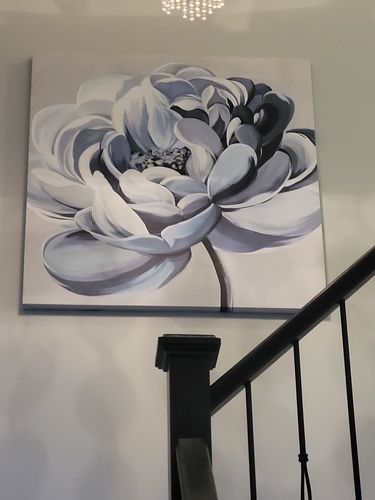 Customer photo review of 'Blue Bloom' Framed Canvas