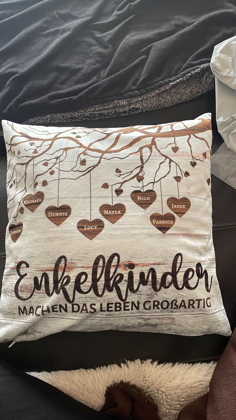 Customer photo review of Meine Enkelkinder - Großeltern-Kissen