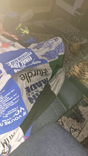 T-shirt quilt with sports, youth activities themes by Michelle from MO