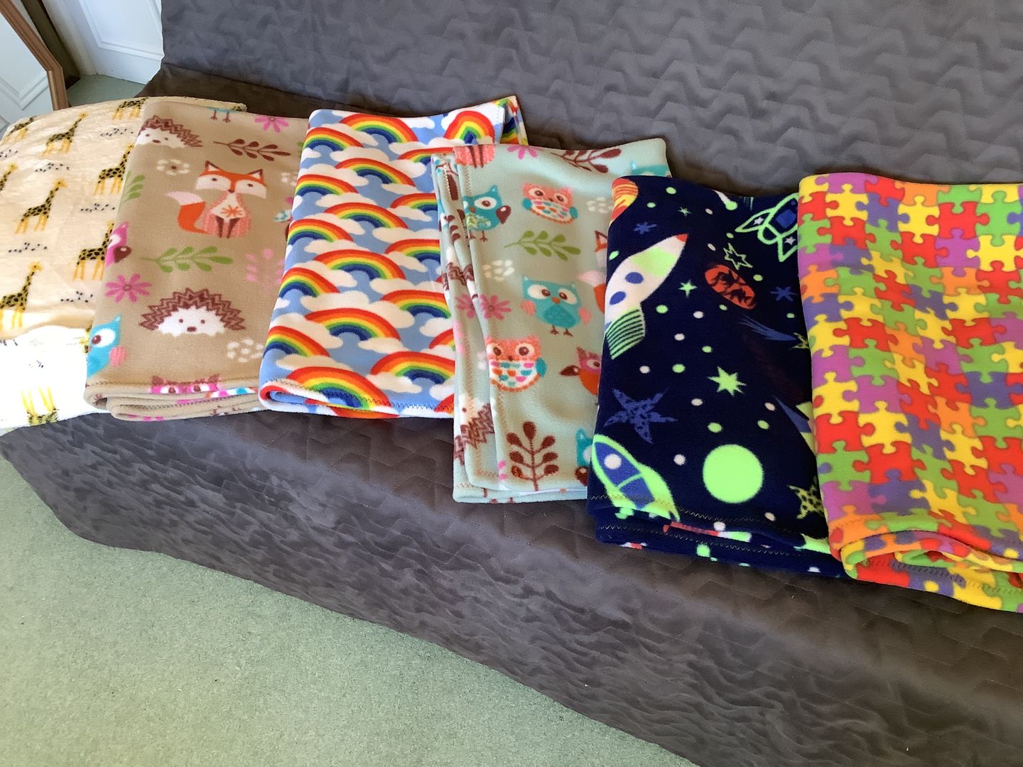 Customer photo review of Rockets in Outer Space Anti Pill Polar Fleece Fabric