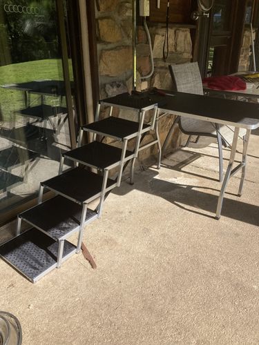 Customer photo review of PaWz Dog  Adjustable Height Stair Ramp 5/6 Steps