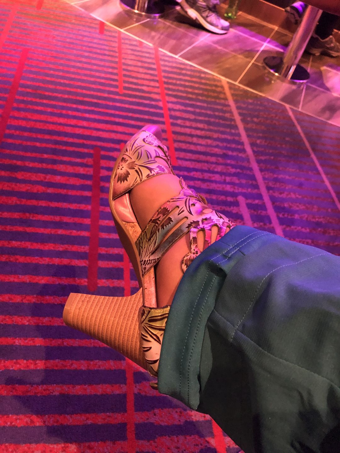 Customer photo review of Bohemia Leather Block Heel Comfy Sandals