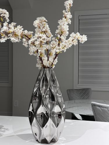 Customer photo review of Modern Silver Ceramic Vase