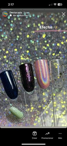 Customer photo review of Gel Efecto Hoja Oro 24K 15 ml Fantasy Nails