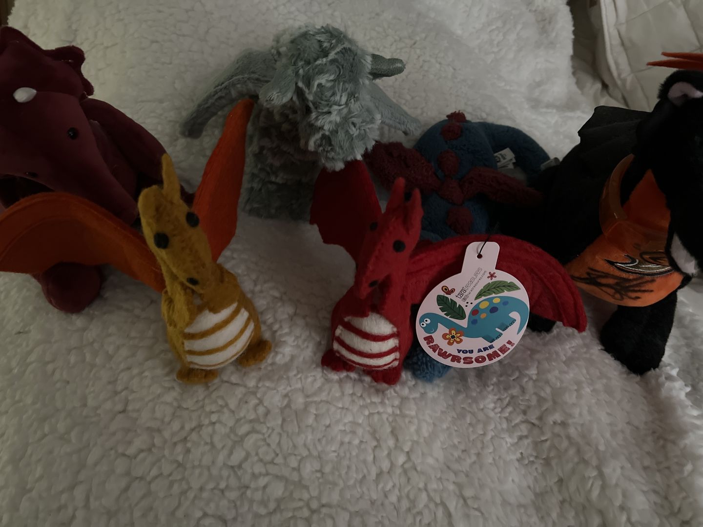 Customer photo review of Felt Dragon Toy - Orange