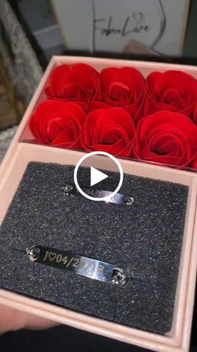 Customer video review of Engraved Bracelet Set - W/ Eternal Rose Box
