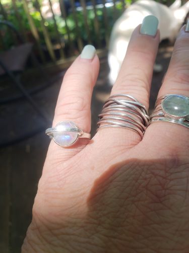 Customer photo review of Saturn Moonstone Ring Sterling Silver