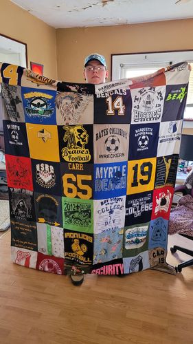 T-shirt quilt featuring bengals football by Keri from PA
