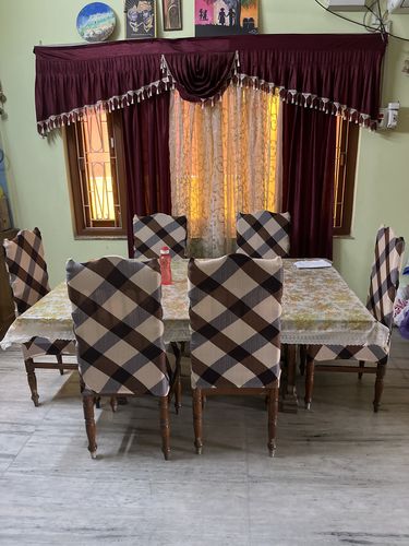 Customer photo review of Stretchable Chair Covers, Cross Brown