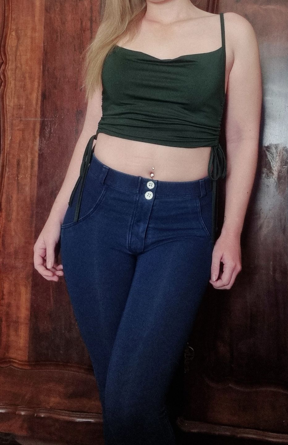 Customer photo review of Mid waist Butt lifting Shaping pants Jeans/Jeggings - Dark Blue