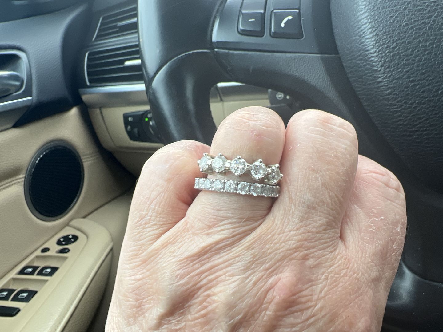 Customer photo review of CZ Eternity Ring in Sterling Silver