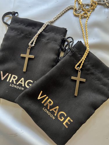 Customer photo review of Cross Pendant | Gun Metal & Silver