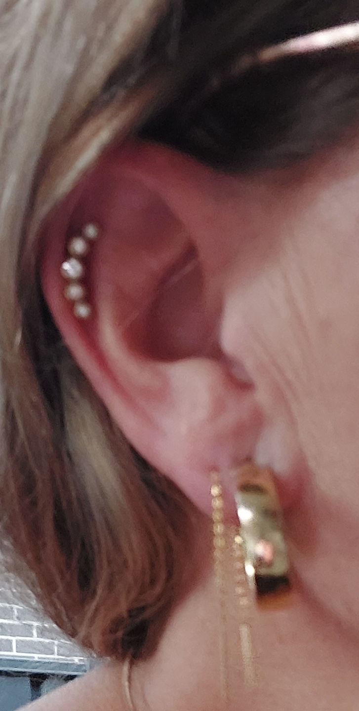 Customer photo review of Classic Threader Chain Earrings