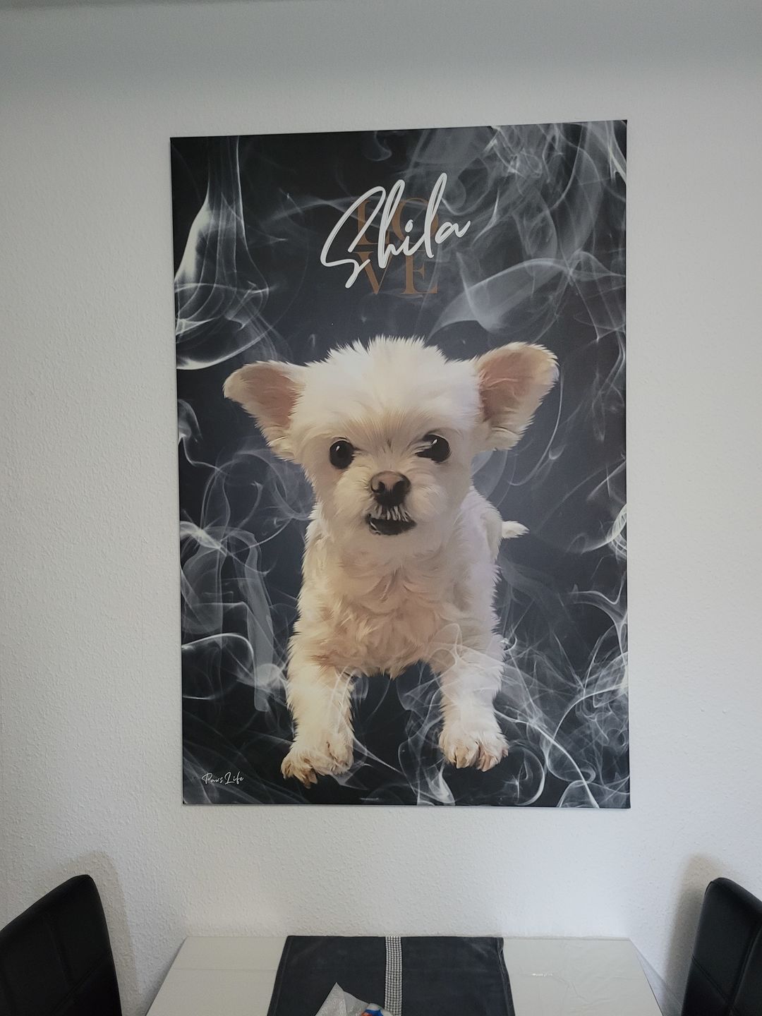 Customer photo review of Personalisiertes Portrait Poster und Leinwand - Rauch Stil