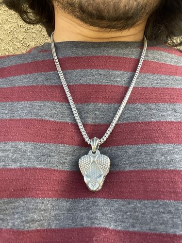 Customer photo review of Rattlesnake Clip Pendant
