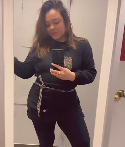 Customer photo review of Leopard Two Tone Apron