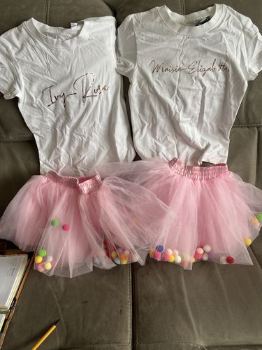 Customer photo review of Personalised Tee & Pom Tutu Dress Set (MRK X)