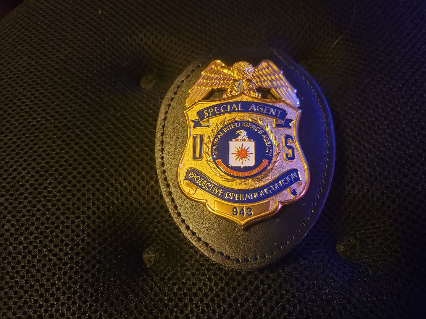 Customer photo review of CIA Protective Operations Division Special Agent Badge Solid Copper Replica Movie Props #943