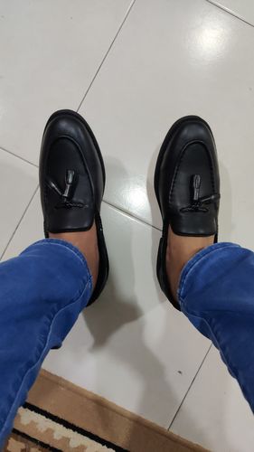 Customer photo review of Tassel Loafer - Black Leather (Crepe Sole)