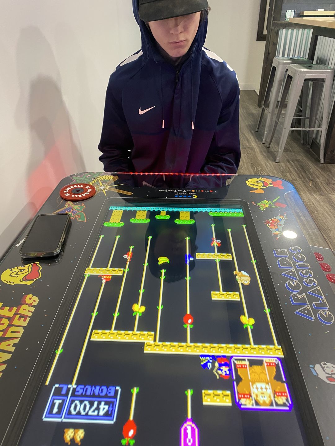 Customer photo review of Cocktail Arcade Machine 3505 Games Tilt Up Black Lift Up Retro Multicade
