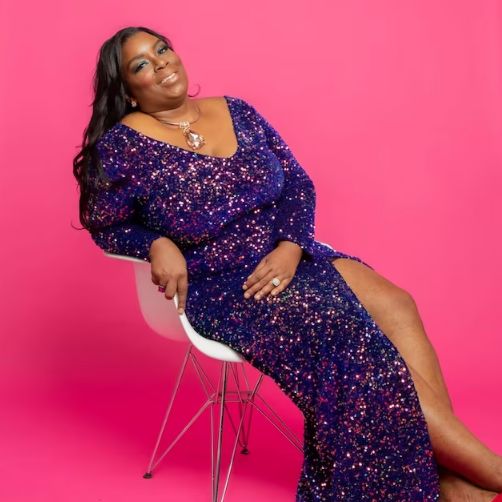 Customer photo review of Purple Sequin on Velvet