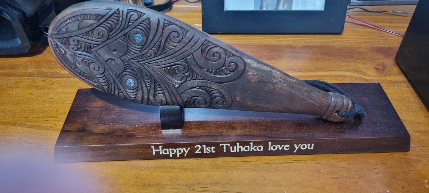 Customer photo review of Mahogany Maori Replica Patu