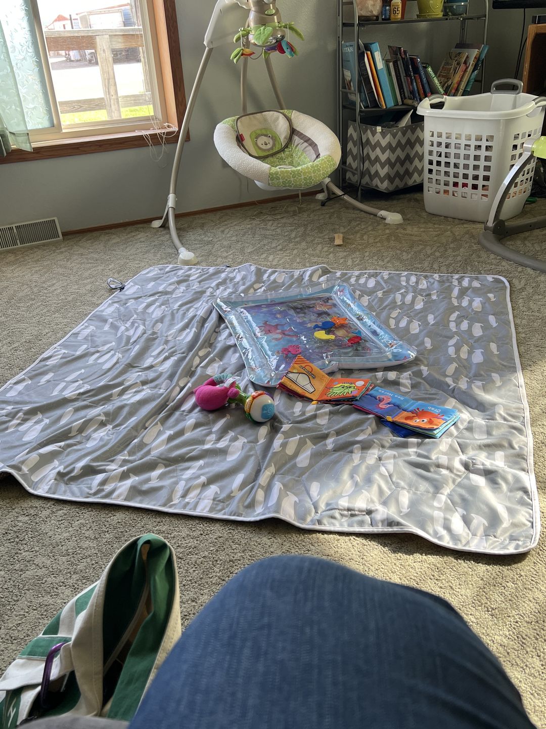 Customer photo review of Patterned Machine Washable Reversible Indoor/Outdoor Quilted Water Resistant Play Mat Blanket