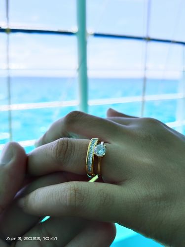 Customer photo review of Palacio de Cristal Wedding Rings