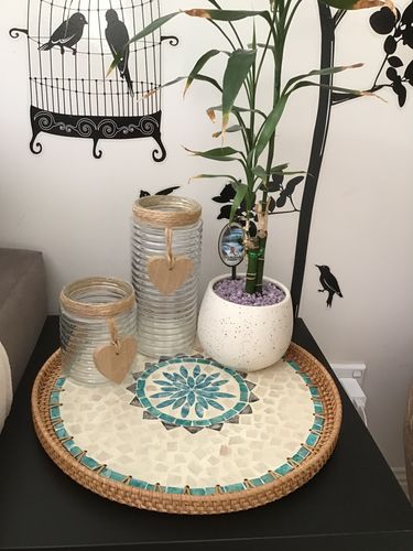 Customer photo review of Tranquil Round Rattan Display Tray