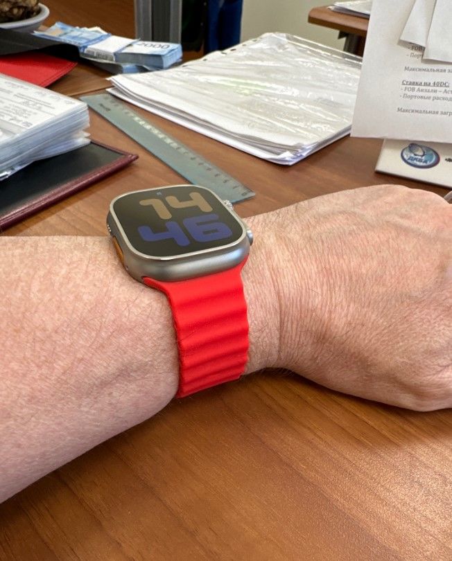 Customer photo review of Ocean Silicone Tubular Strap For Apple Watch Ultra