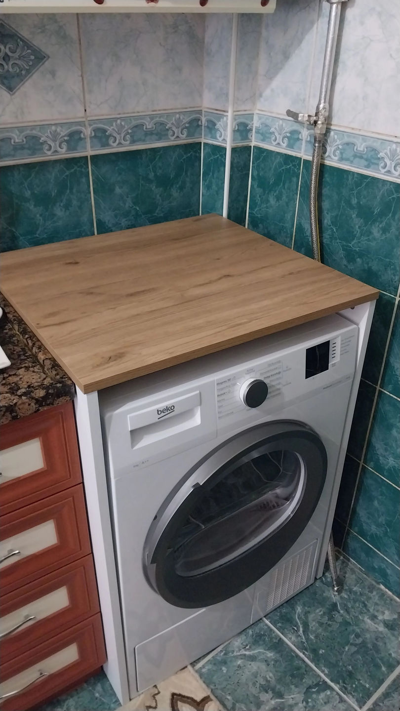 Customer photo review of Rani KD103 Çamaşır - Kurutma Makinesi Dolabı Kapaksız Beyaz - Sepet Ceviz