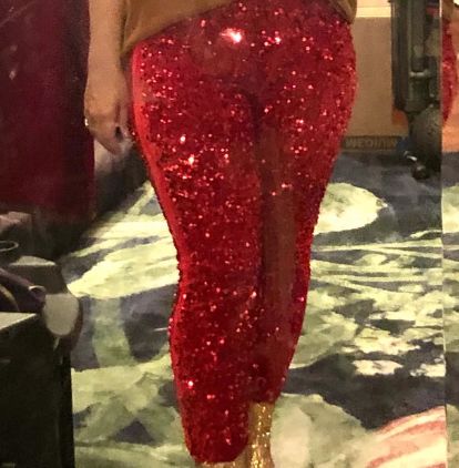 Customer photo review of Red Sequin on Velvet