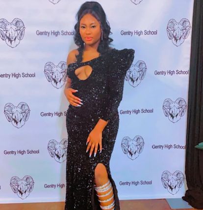 Customer photo review of Black Sequin on Velvet