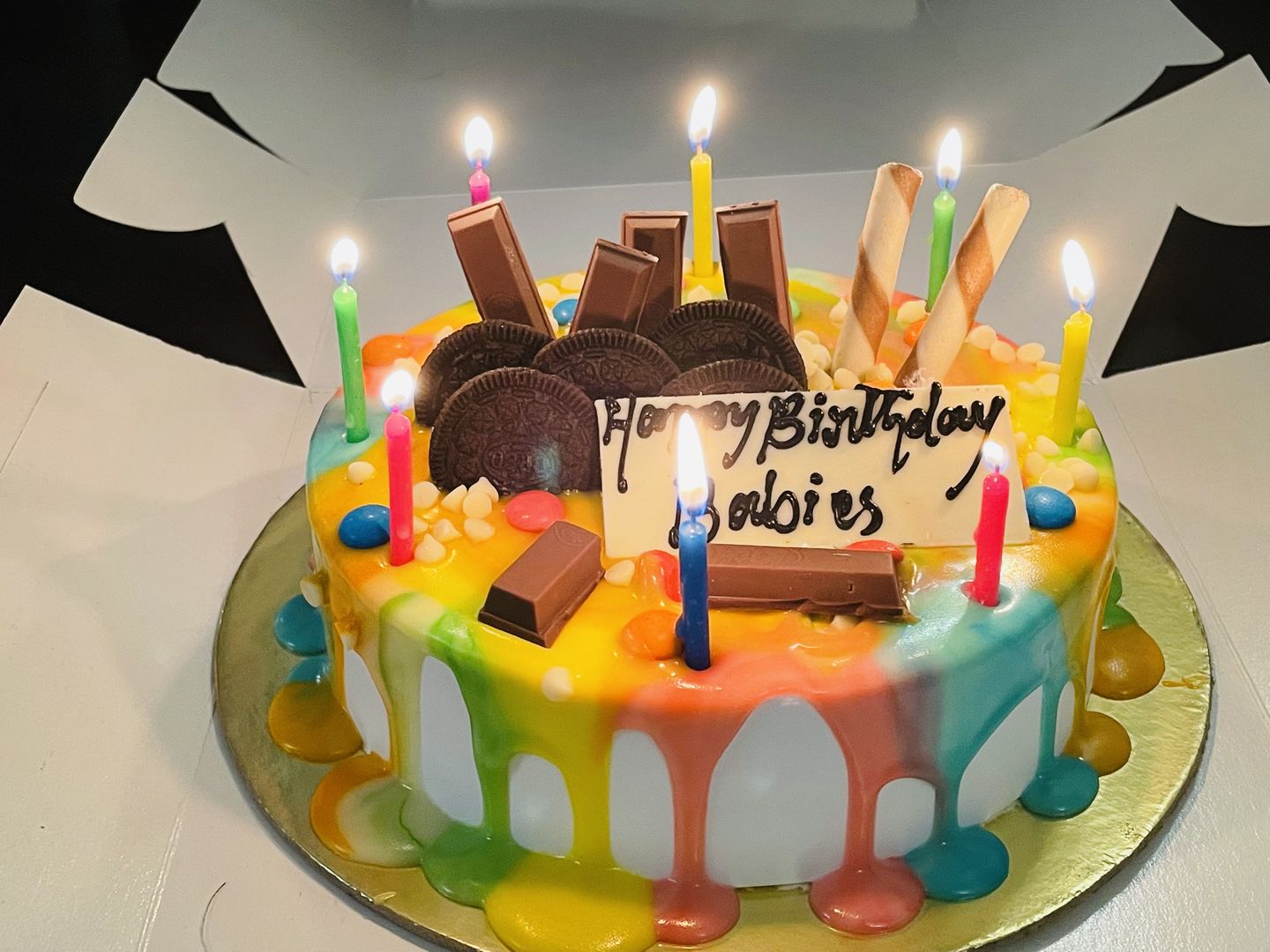 Customer photo review of Colorful Drip Cake