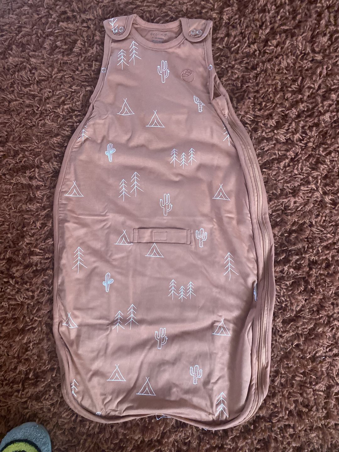 Customer photo review of Ecolino® Adjustable Baby Sleep Bag, Organic Cotton, Universal Size: 2 Months - 2 Years, Desert