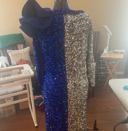 Customer photo review of Royal Blue Sequin on  Velvet