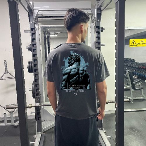 Customer photo review of Trust the Vision Vintage Gym & Streetwear T-Shirt