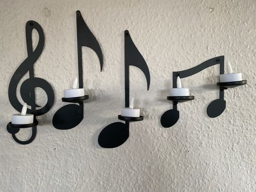 Customer photo review of Sorte vægmonterede musiknode-lysestager