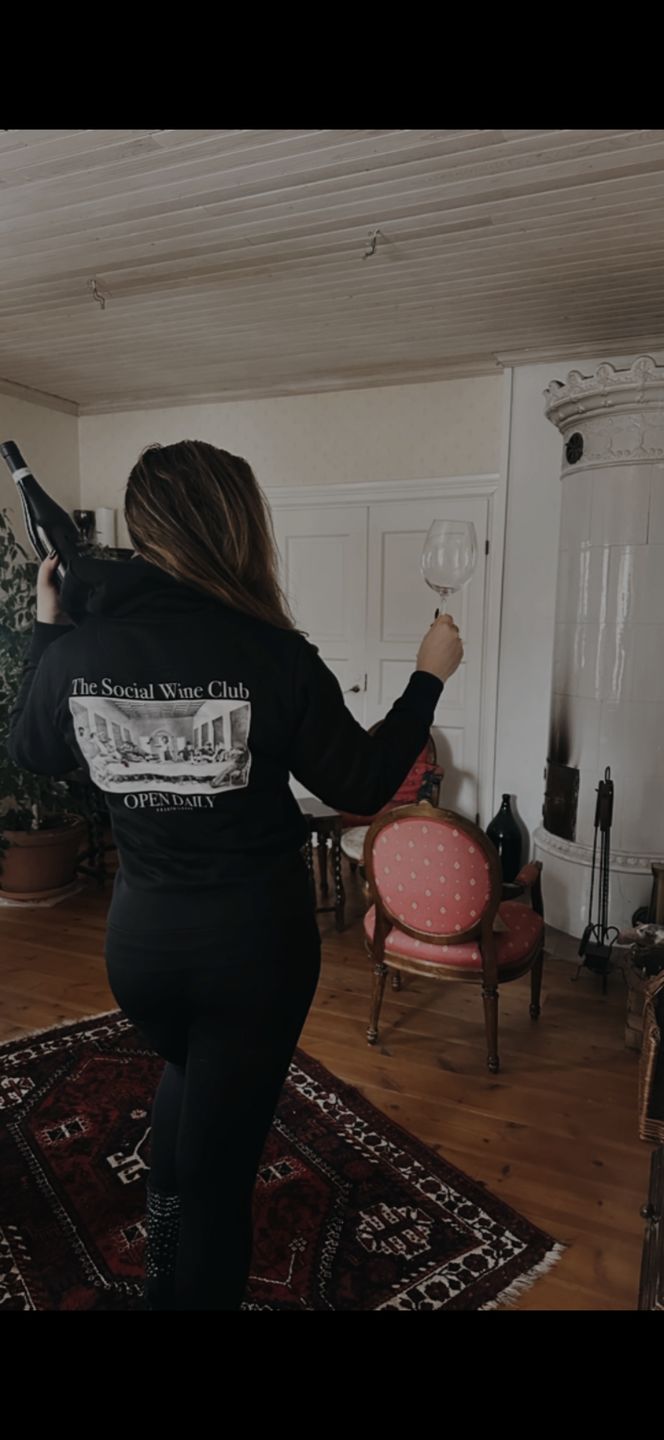 Customer photo review of The Social Wine Club. Eco Hoodie