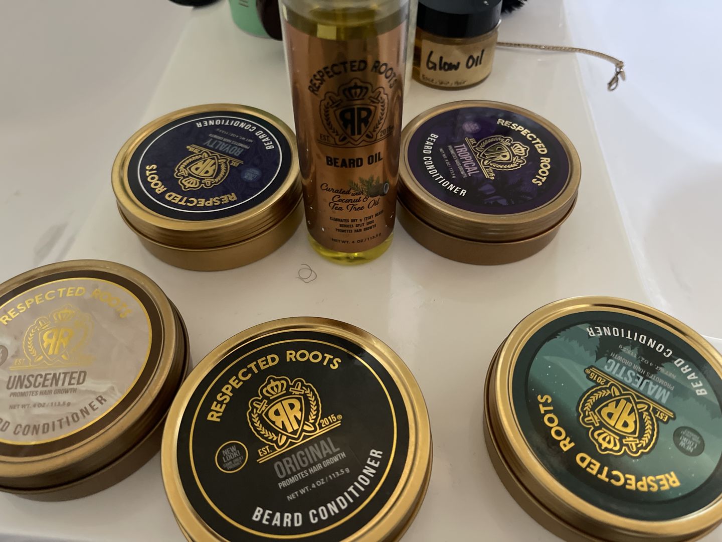 Customer photo review of Beard Oil + Flight of (5) Beard Conditioners