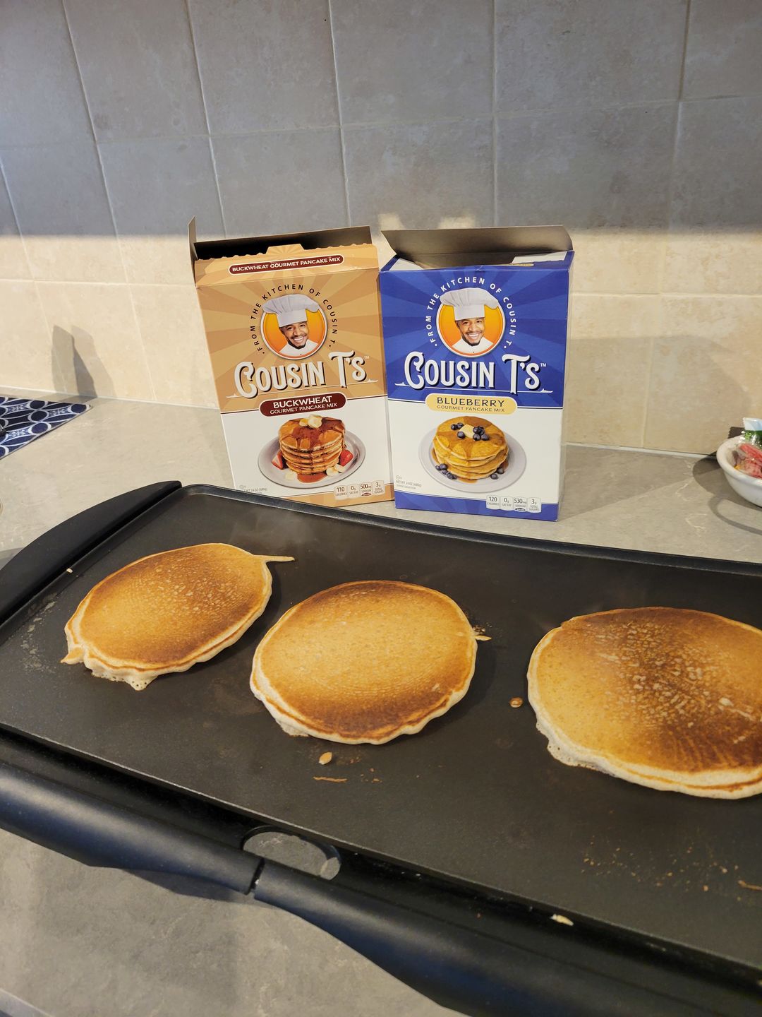 Customer photo review of Cousin T's Buckwheat Gourmet Pancake Mix (2 Pack)