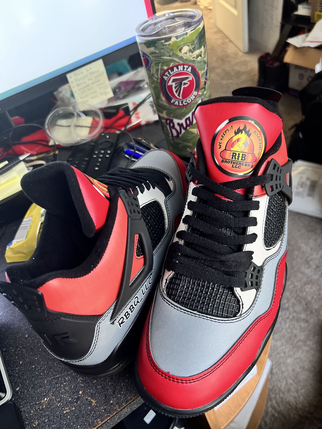 Customer photo review of Personalized Sneakers, Custom Sneakers, Put name or business name on it, AJ1-C03200
