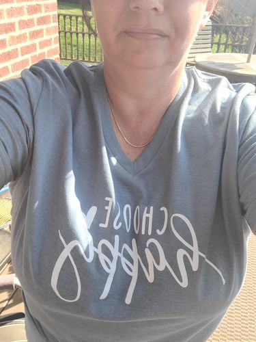 Customer photo review of Choose Happy V-neck