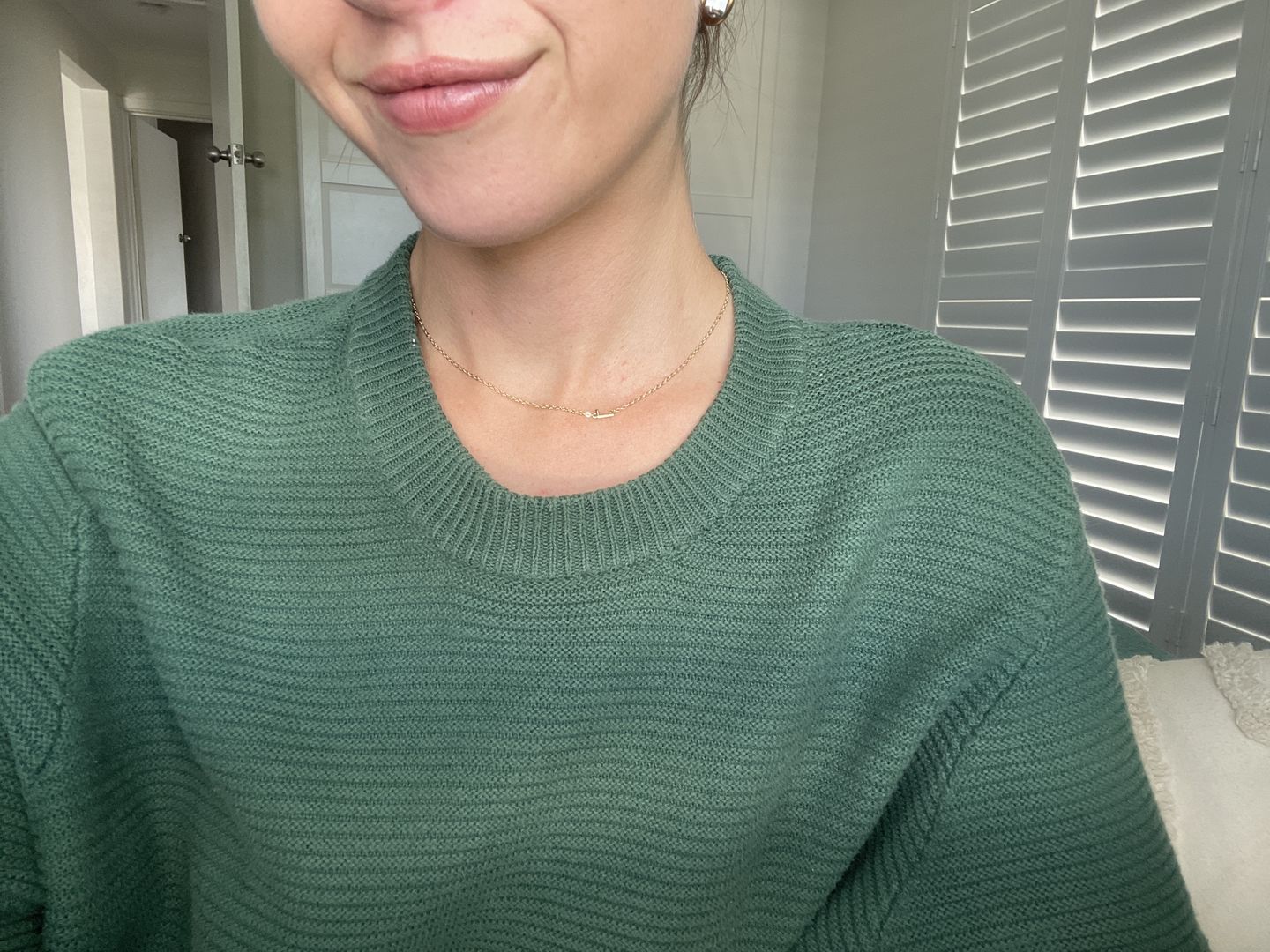 Customer photo review of Sideways Initial Letter Necklace