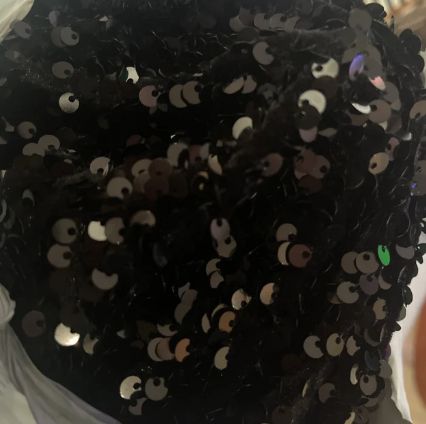 Customer photo review of Black Sequin on Velvet