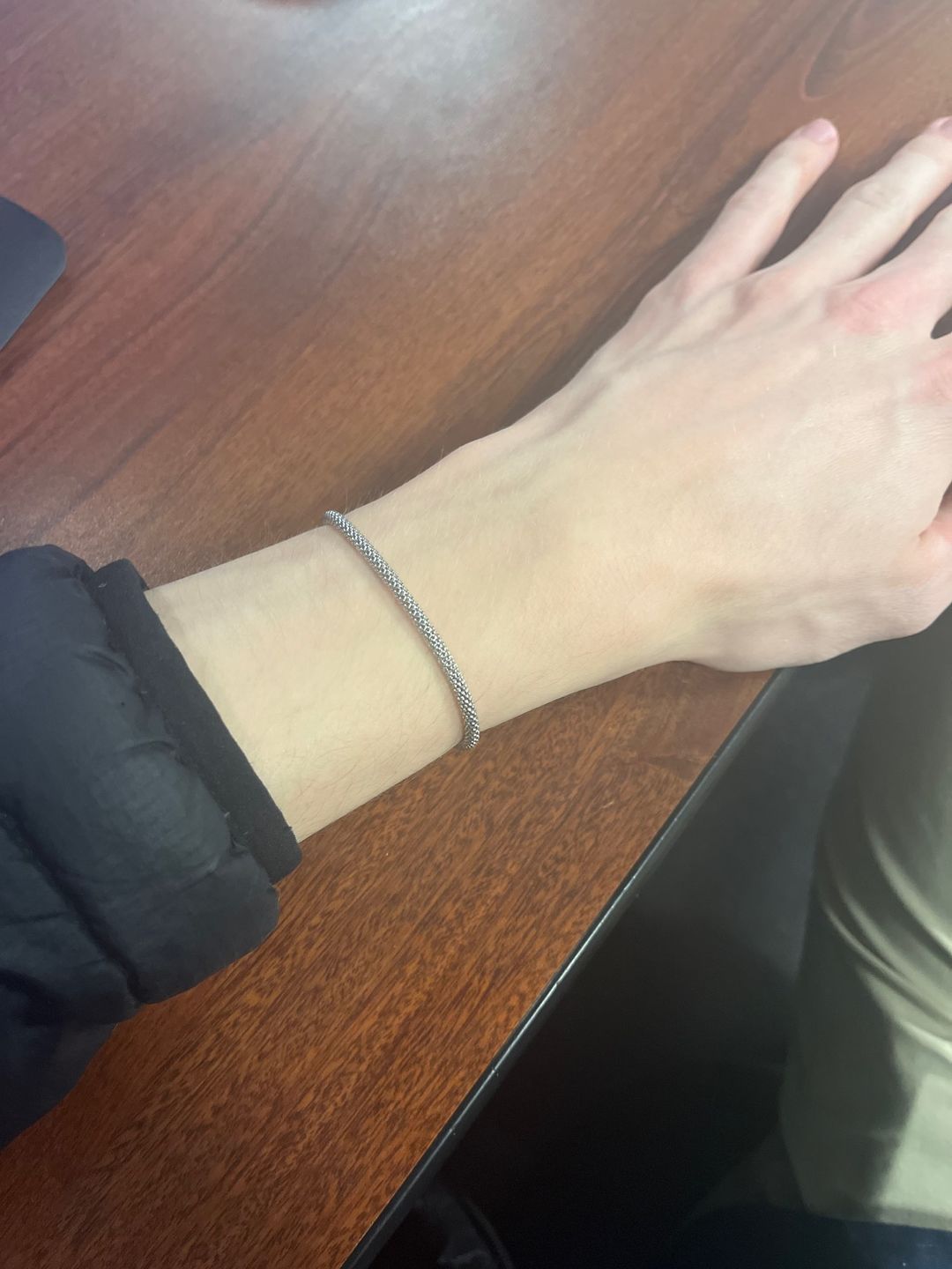 Customer photo review of THE SILVER MESH BRACELET